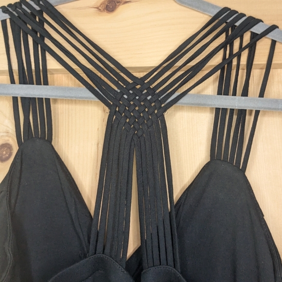 Pink Rose Black Maxi Dress Size L - Picture 2 of 3